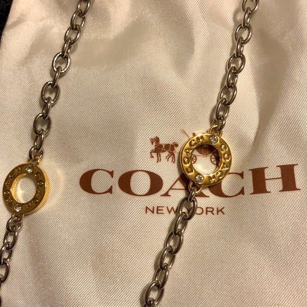 Coach 36 inch circle station necklace with crystals. - Picture 3 of 6